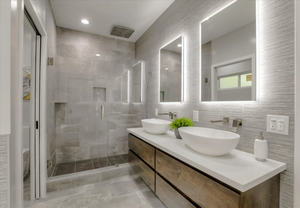 modern bathroom remodel in Bay Area by Integrity Home Construction